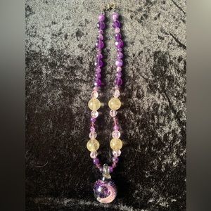 Borosilicate blown glass Amethyst necklace